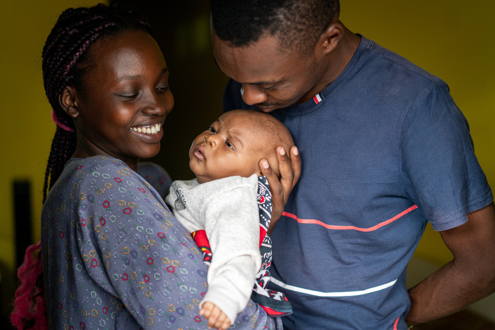 Portrait of a Family with a Newborn Baby 